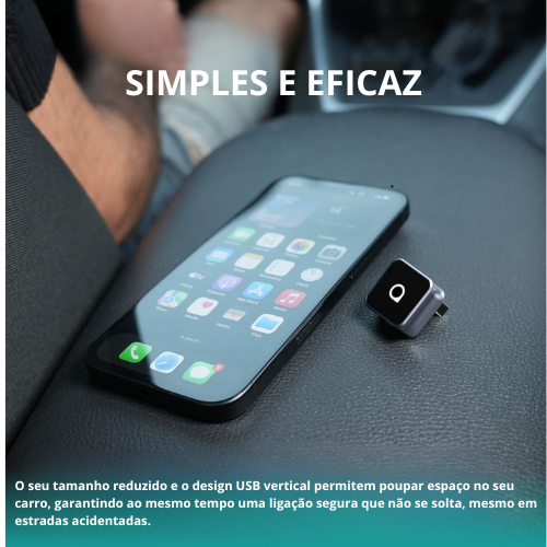 Mini Cube 3.0 Adaptador sem fios CarPlay e Android Auto